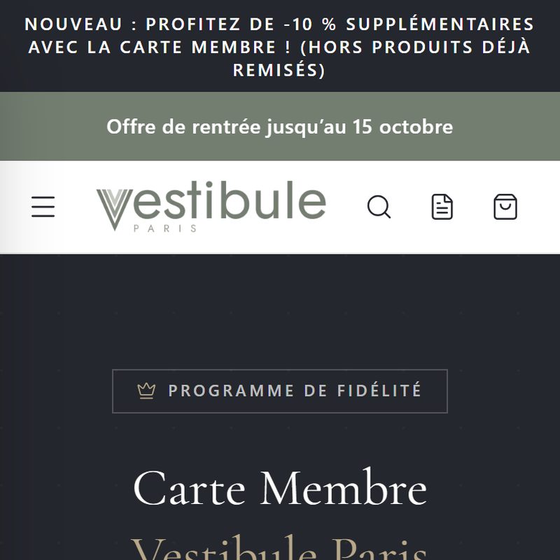 Vestibule Paris sur mobile